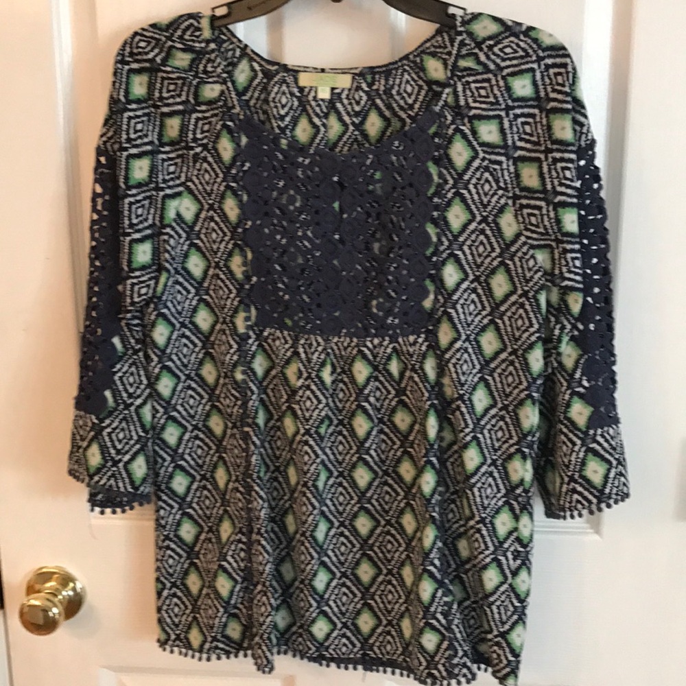 JADE lace bib print Top bought from boutique